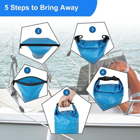 Portable Boat Trash Can, Waterproof Boating Garbage Container, Boat Accessories Storage Bag for Boat, Kayak, Yacht, PVC Laminated 10L in Saudi Arabia