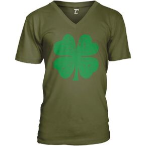 Four Leaf Clover - St Patrick's Day Unisex V-Neck T-Shirt