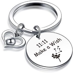 V.nisy 11 11 Angel Number Jewelry BFF Gift Bestie Jewelry Dandelion Flower Keychain Grandson Keychain