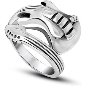 POYAMUSE Guitar Ring and Electric Guitar Ring, Women Men Punk Style Band Ring, Music Men Guitarist Jewelry in Saudi Arabia
