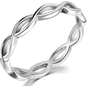 Jude Jewelers Stainless Steel Braided Knotted Waved Stackable Wedding Band Promise Statement Ring