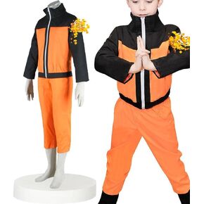 MYCOS Adult Size for Classcial Anime Kids Orange Ninja Cosplay Costume Jacket and Pants for Halloween Birthday