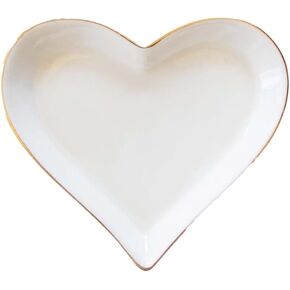 Heart-Shaped Ceramic Ring Dish, Engagement Ring Dish, Jewelry Holder, Ring Holder for Bride, Ceramic Trinket Tray for Jewelry