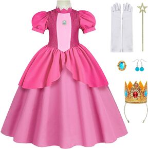 أزياء الأميرة الخوخ من PENDELY للفتيات، فستان الأميرة الخوخ للأطفال 6 7 8 9 10 11 12 سنة أزياء الهالوين التنكرية in Kuwait