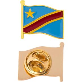 Congo Lapel Pin Country Enamel Made of Metal Souvenir Hat Men Women Patriotic (Waving Flag Lapel Pin)