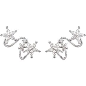 925 Sterling Silver Daisy Flower Pearl Earrings_WK90145