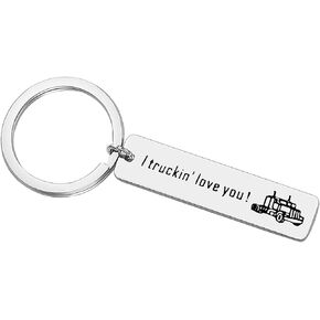 Truck Driver Gift for Men Trucker Keychain Fathers Day Gift for Father Couple Keychain for Truck Driver New Bus Truck Driver Gifts for Dad Husband Boyfriend Anniversary Christmas Birthday Gifts