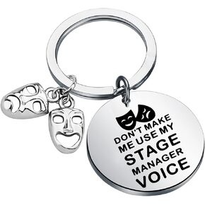 TGBJE Stage Manager Gift Don’t Make Me Use My Stage Manager Voice Keychain Funny Theater Gift Comedy Tragedy Masks Gift
