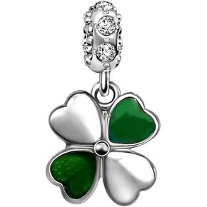 Thanksgiving Lucky Flower Clover Four-Leaf Charms Heart Womens Bead Charm for Bracelets Christmas 2023 Jewelry in Kuwait
