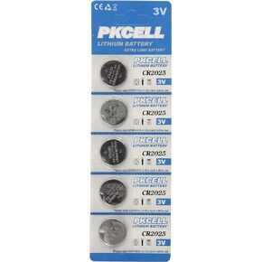 BlueDot Trading CR2025 3 Volt Lithium Button Coin Cell Long-Lasting Batteries for Watches, flameless Candles, calculators, and Many Other Devices, Pack of 5