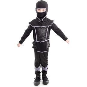 Little Adventures Ninja Costume - Machine Washable Child Pretend Play and Party Costume
