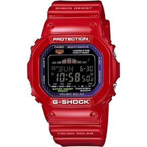 Casio G-Shock Tough Solar Red Plastic Resin Case and Bracelet Black Tone Digital Dial Tide Graph Moon Data