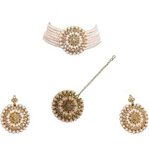 قلادة على الطراز الهندي، مجموعة قلادة مع حلق ومانغ تيكا in Kuwait