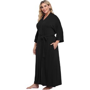 VOGTORY Women's Plus Size Long Bathrobe Soft Kimono Maternity Robes Lightweight Sleepwear
