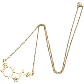 Stainless Steel Gold and Silver Plating Serotonin Molecule Pendant Necklace