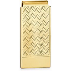 Sonia Jewels Gold-Plated Chevron Pattern Hinged Slim Business Credit Card Holder Money Clip