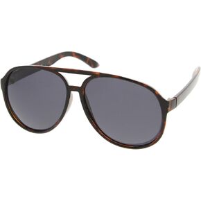 zeroUV Retro Large Plastic Aviator Sunglasses with Blue Light Driving Lens