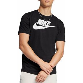 Nike Sportswear Men's Icon Futura Short Sleeve T Shirt (Large, Black/White/White)