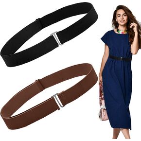 REDANHA 2 Pack Women No Show حزام غير مرئي حزام خصر مرن قابل للتمدد مع مشبك مسطح أحزمة قابلة للتعديل لفساتين السراويل in Kuwait