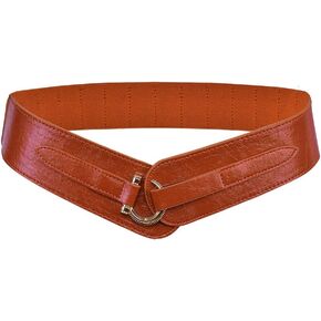 TeeYee Women Girl Leather Waist Belt Fashion Hook Design Buckle Wide Chic Elastic Stretched Waist Band