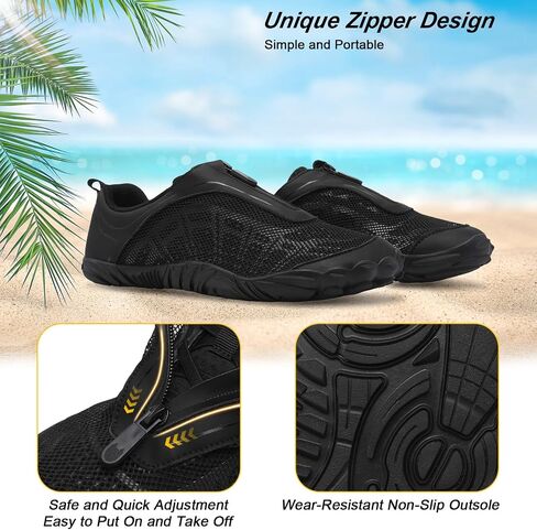 Scurtain Unisex Mens Womens Water Shoes Athletic Sports Aqua Shoes Barefoot Hiking Water Shoes Quick Dry Yoga Pool Swim Surf Beach Walking Shoes with Zipper in Saudi Arabia