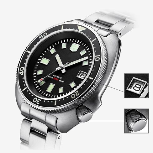 ADDIESDIVE Automatic Dive Watch for Men H8 Stainless Steel Wrist Watch Mechanical NH35A Clean Dial Synthetic Sapphire Sterile Without in Saudi Arabia