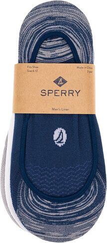 Sperry Men's Authentic Original Boat Shoe Liner Socks-3 Pair Pack-Moisture Wicking and Heel Gripper in Saudi Arabia