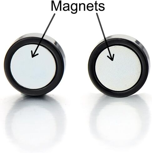 10MM Magnetic Black Circle Cross Stud Earrings for Men Women, Non-Piercing Clip On Fake Ear Plugs Gauges in Saudi Arabia