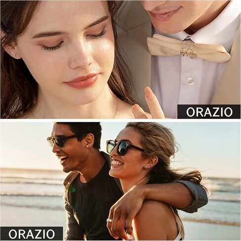 ORAZIO 6-12Pairs التيتانيوم شقة الظهر أقراط للنساء الرجال الفتيات الكرة الصغيرة مكعب زركونيا الأقراط الأزرار الجراحية الفولاذ المقاوم للصدأ 20G الغضروف أقراط هيبوالرجينيك أقراط مسطحة ثقب المجوهرات in Saudi Arabia