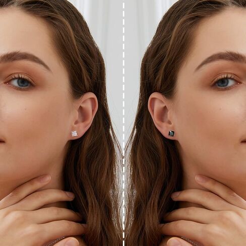 Pack of Square Colorful CZ Earrings 18K Gold Plated Hypoallergenic in Kuwait