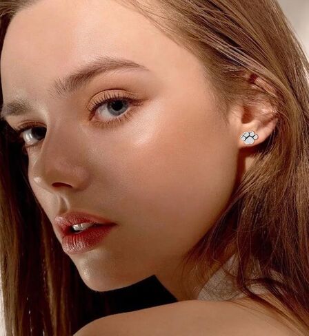 16G Dog Paw Print Helix Stud Earrings 316L Surgical Stainless Steel for Women Girls Men Unisex Cartilage Cat Kitten Puppy Animal Pet Tragus Screw Back Ball Barbell Studs Earring Cute Jewelry Gifts Hypoallergenic in Saudi Arabia