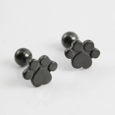 16G Dog Paw Print Helix Stud Earrings 316L Surgical Stainless Steel for Women Girls Men Unisex Cartilage Cat Kitten Puppy Animal Pet Tragus Screw Back Ball Barbell Studs Earring Cute Jewelry Gifts Hypoallergenic in Saudi Arabia
