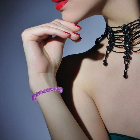 Gifts for Women Men, 4 PCS 8mm Healing Crystal Bracelet for Women Men, Christmas Gifts Friendship Bracelets Natural Gorgeous Semi-Precious Stone Beads Stretch Jewelry in Kuwait