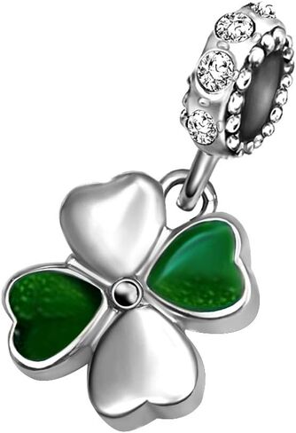 Thanksgiving Lucky Flower Clover Four-Leaf Charms Heart Womens Bead Charm for Bracelets Christmas 2023 Jewelry in Kuwait
