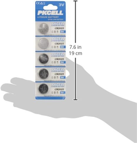 BlueDot Trading CR2025 3 Volt Lithium Button Coin Cell Long-Lasting Batteries for Watches, flameless Candles, calculators, and Many Other Devices, Pack of 5 in Kuwait