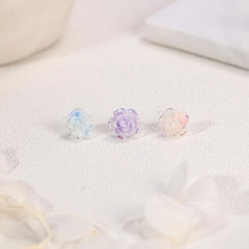 AoedeJ 6 Pairs Plastic Earrings Flowers Studs Plastic Earrings for Sensitive Ears Plastic Butterfly Earrings Plastic Post Earrings for Girls in Kuwait