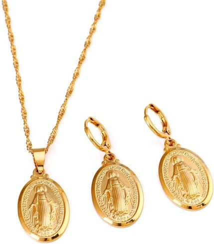 Gold Color Our Lady Women Goddess Jewelry Wholesale Cross Virgin Mary Pendant Necklaces in Saudi Arabia