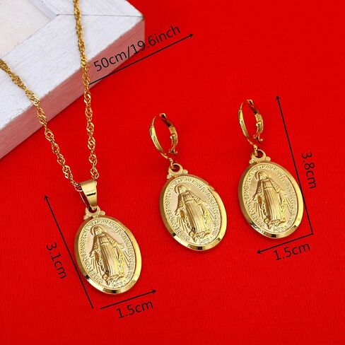 Gold Color Our Lady Women Goddess Jewelry Wholesale Cross Virgin Mary Pendant Necklaces in Saudi Arabia