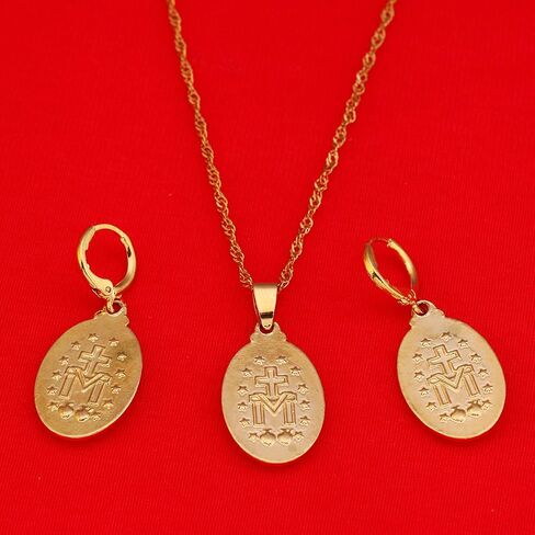 Gold Color Our Lady Women Goddess Jewelry Wholesale Cross Virgin Mary Pendant Necklaces in Saudi Arabia