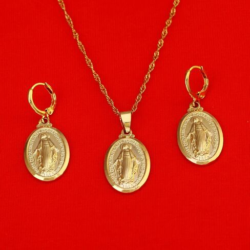 Gold Color Our Lady Women Goddess Jewelry Wholesale Cross Virgin Mary Pendant Necklaces in Saudi Arabia