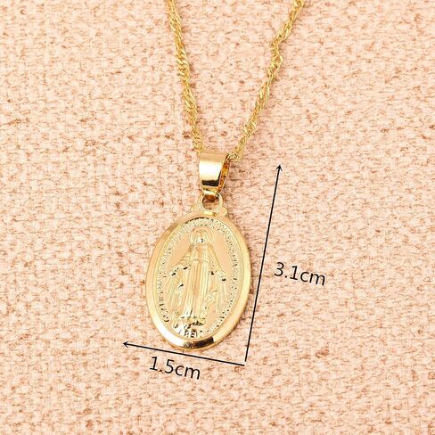 Gold Color Our Lady Women Goddess Jewelry Wholesale Cross Virgin Mary Pendant Necklaces in Saudi Arabia