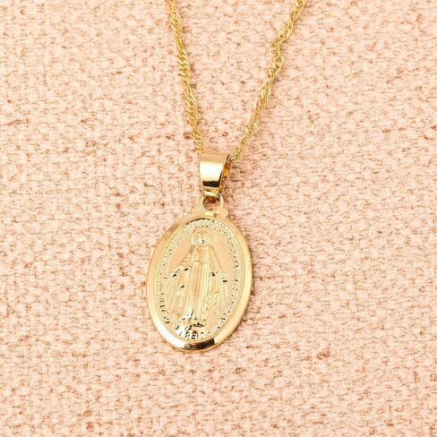 Gold Color Our Lady Women Goddess Jewelry Wholesale Cross Virgin Mary Pendant Necklaces in Saudi Arabia