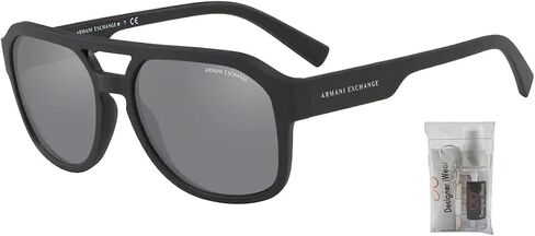 Armani Exchange AX4074S Rectangle Sunglasses for Men + BUNDLE with Designer iWear Care Kit in Saudi Arabia