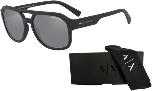 Armani Exchange AX4074S Rectangle Sunglasses for Men + BUNDLE with Designer iWear Care Kit in Saudi Arabia