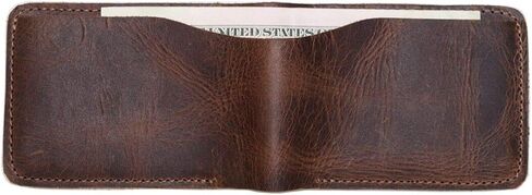 Hide & Drink, Horizontal Bi-Fold Leather Wallet, Holds Up to 8 Cards Plus Flat Bills/Money Organizer/Travel Essentials, Handmade Includes 101 Year Warranty :: Bourbon Brown in Saudi Arabia