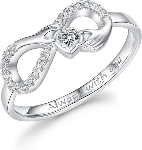 WIOY Sterling Silver Infinity Ring - Women Promise Rings for Her in Saudi Arabia