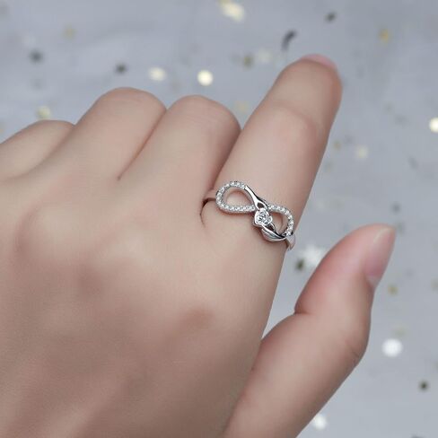 WIOY Sterling Silver Infinity Ring - Women Promise Rings for Her in Saudi Arabia