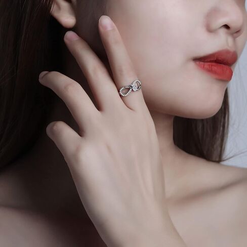 WIOY Sterling Silver Infinity Ring - Women Promise Rings for Her in Saudi Arabia