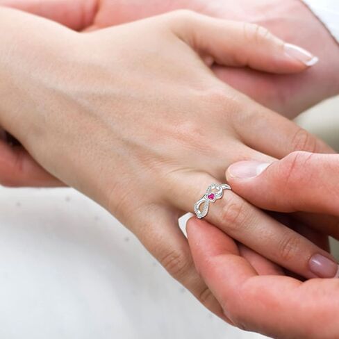 WIOY Sterling Silver Infinity Ring - Women Promise Rings for Her in Saudi Arabia
