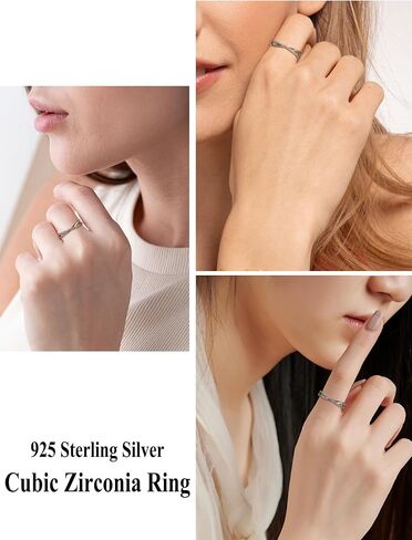 Stackable Ring for Women 925 Sterling Silver X Criss Ring Wedding Eternity Band Birthstone Jewelry Size 5-10 in Saudi Arabia